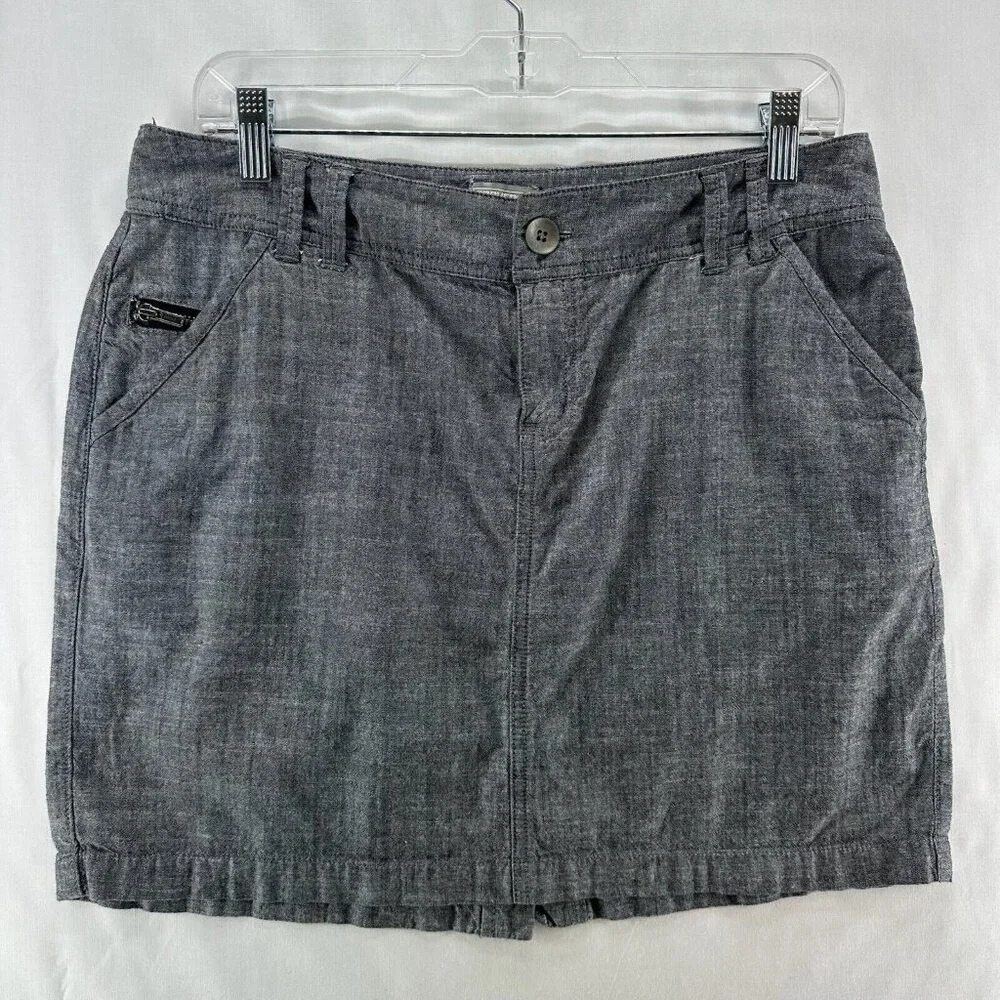 Converse Skirt Size 10 One Star FIT3 Chambray Pencil Mini Vented Cotton Gray